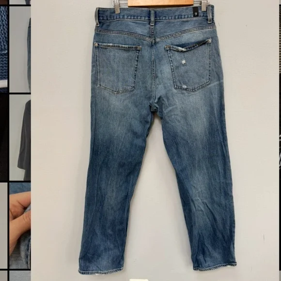 7 For All Mankind Mid-Wash Distressed Relaxed-Fit Jeans in Size 32 - Picture 8 of 9